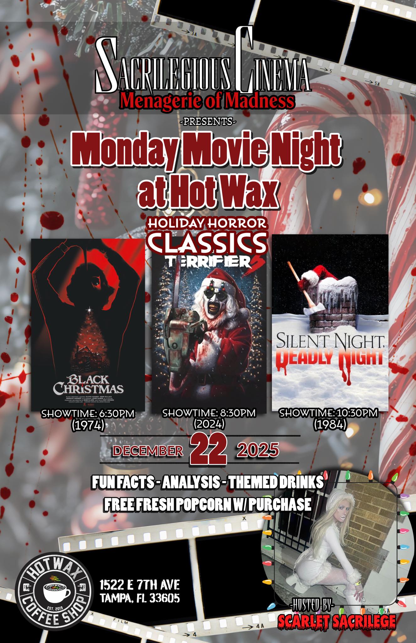 12/22/2025- Black Christmas (1974), Terrifier 3 (2024) and Silent Night, Deadly Night (1984)